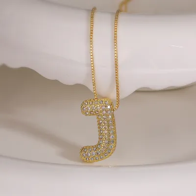 Women Fashion 26 English Alphabet Titanium Steel Pendant Necklace