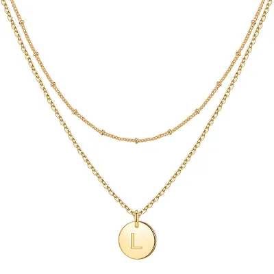 Women Fashion 26 English Alphabet Stainless Steel Necklace