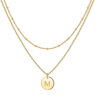 Women Fashion 26 English Alphabet Stainless Steel Necklace