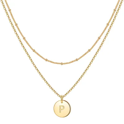 Women Fashion 26 English Alphabet Stainless Steel Necklace