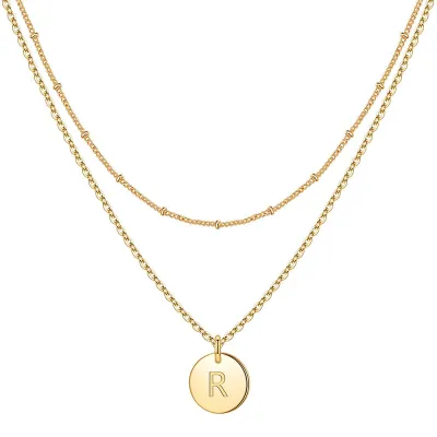 Women Fashion 26 English Alphabet Stainless Steel Necklace