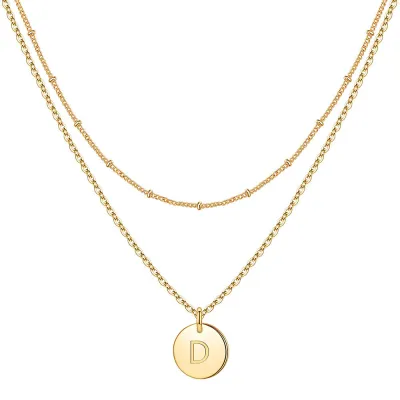 Women Fashion 26 English Alphabet Stainless Steel Necklace