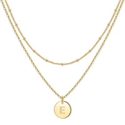 Women Fashion 26 English Alphabet Stainless Steel Necklace