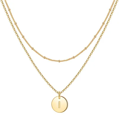 Women Fashion 26 English Alphabet Stainless Steel Necklace