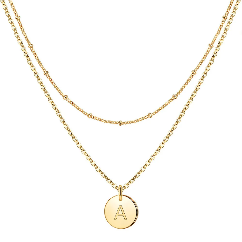 Women Fashion 26 English Alphabet Stainless Steel Necklace