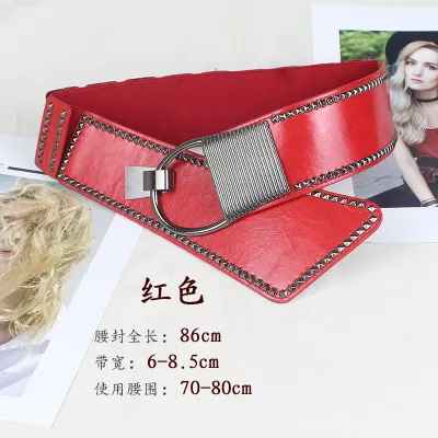 Women Fashion Punk Rivet Elastic Belt