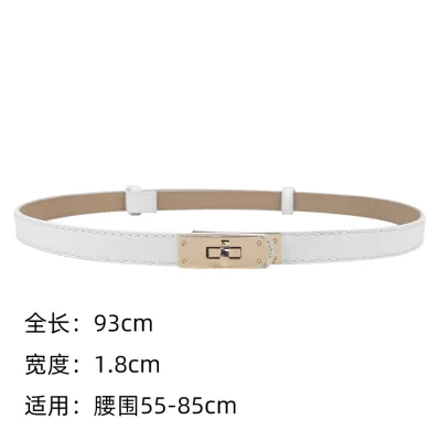 Women Fashion Retro PU Leather Thin Belt