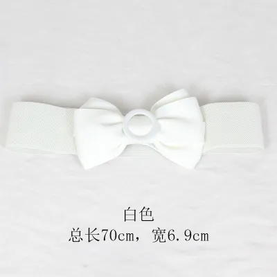 Women Fashion Simple Elastic Bow Waist Cover Belt
