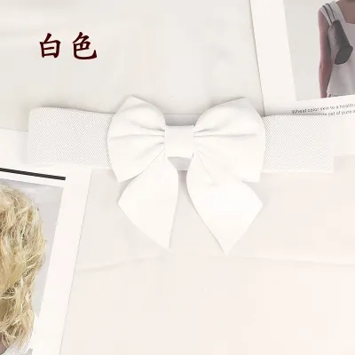 Women Fashion Simple Elastic Bow Waist Cover Belt