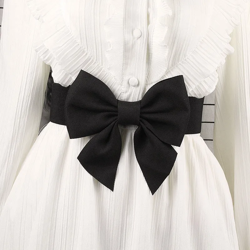 Women Fashion Simple Elastic Bow Waist Cover Belt