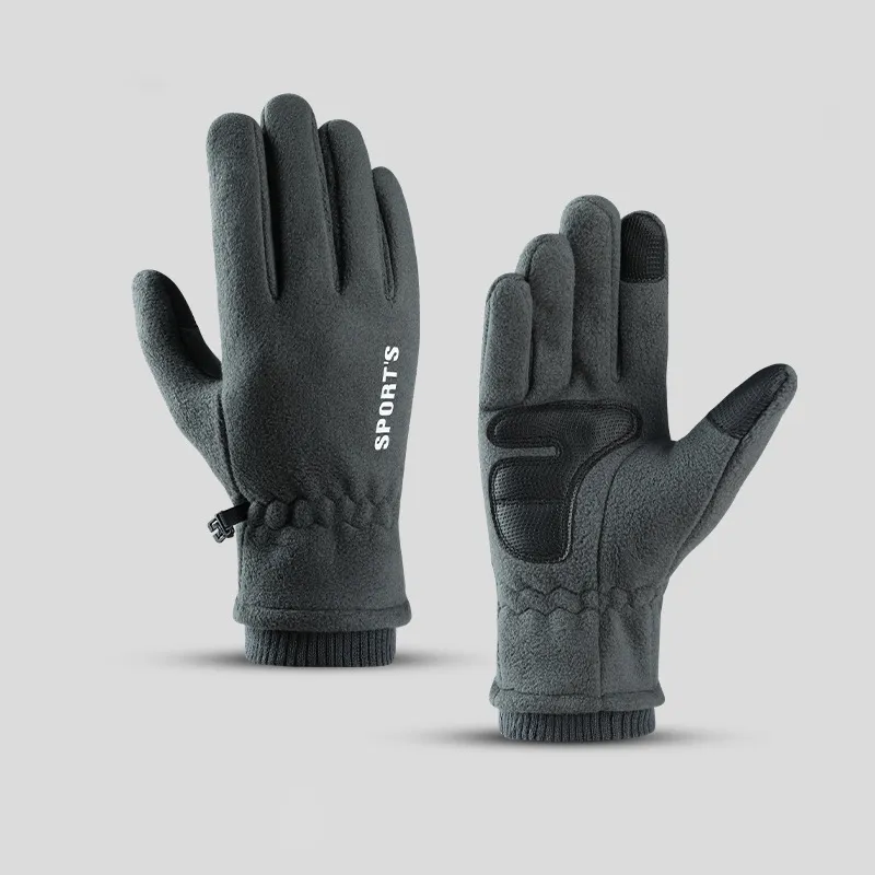 Autumn Winter Neutral Fashion Fleece-Lined Warm Polar Fleece Gloves