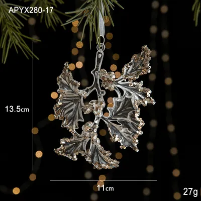 Christmas Cartoon Sequins Acrylic Transparent Snowflake Elk Tree Pendant Decoration