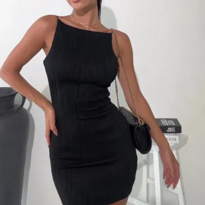 Women Summer Backless Sling Slim-Fit Sexy Bodycon Dress