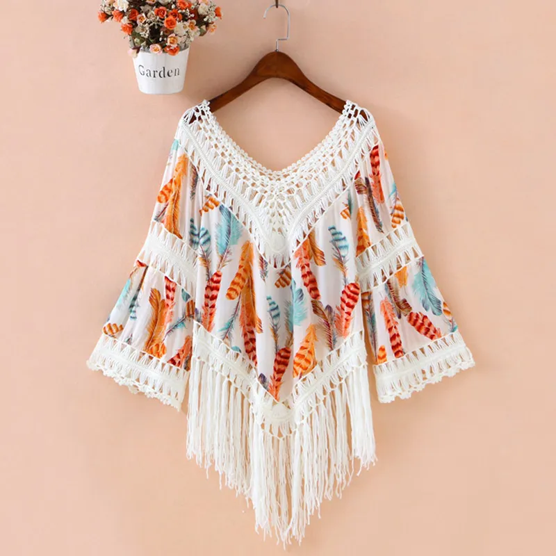 Bohemian Women Fashion Fringed Cotton Cover-Ups