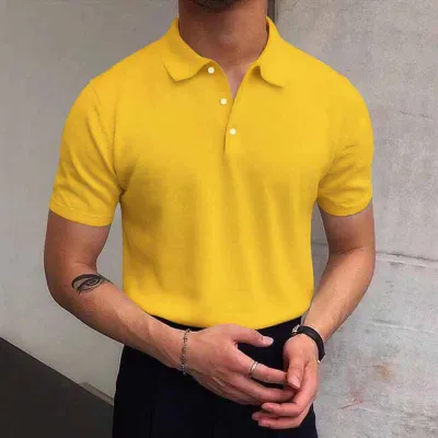 Loose Fit Men Casual Basic Solid Color Short Sleeve Lapel Polo Shirt