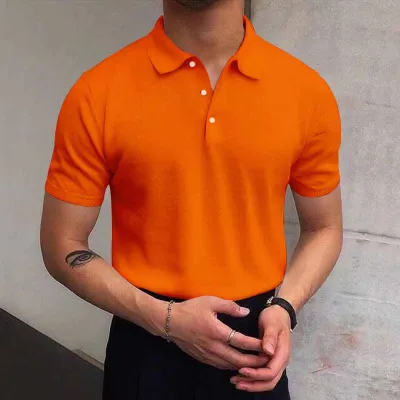 Loose Fit Men Casual Basic Solid Color Short Sleeve Lapel Polo Shirt