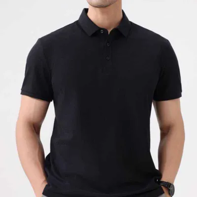 Men Fashion Casual Basic Solid Color Plus Size Short Sleeve Lapel POLO Shirt