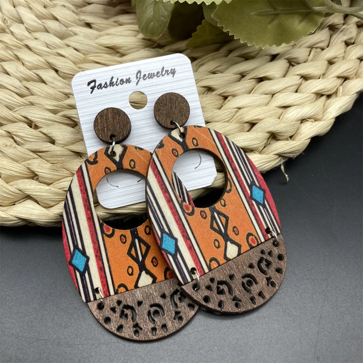 Bohemian Vintage Wooden Hollow Earrings