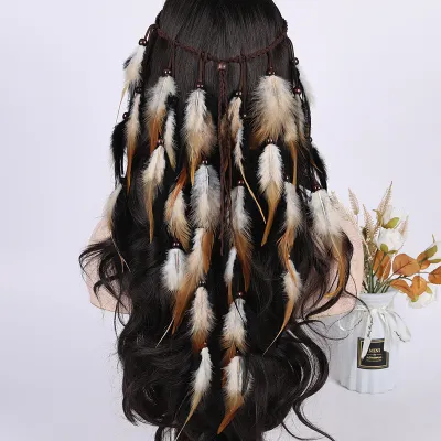 Bohemian Women's Ethnic Style Feather Hair Band Crown