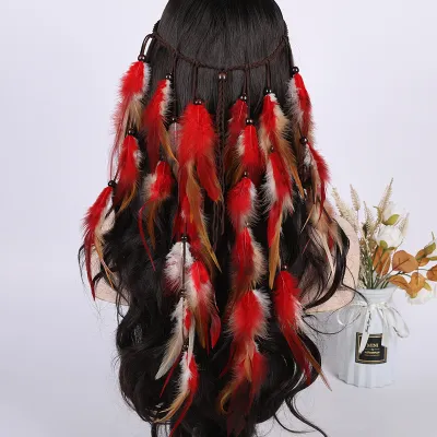 Bohemian Women's Ethnic Style Feather Hair Band Crown