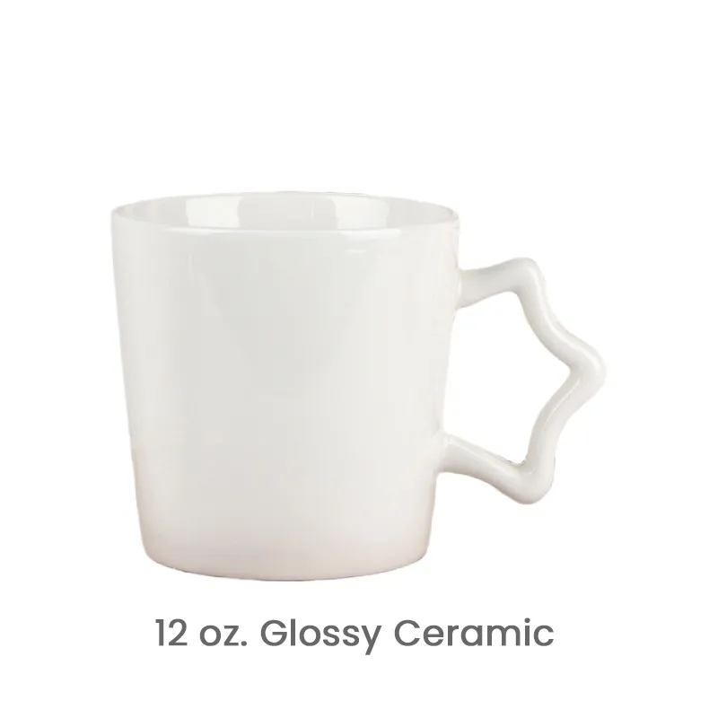 White Ceramic Mug Custom Logo Print
