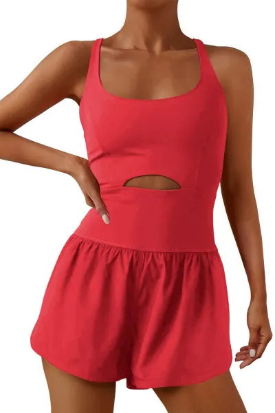 Athleisure Summer Women Fashion Sexy Solid Color Sling Rompers