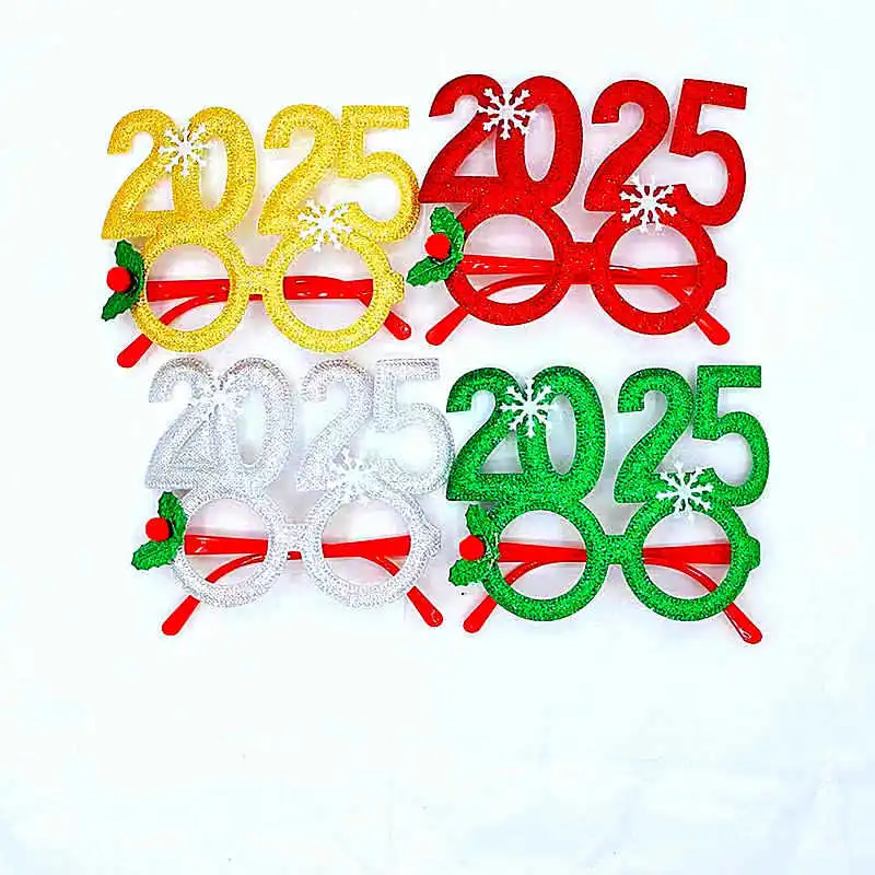 2025 New Year Christmas Party Glasses Business Cartoon European Modern Art Plastic Cloth