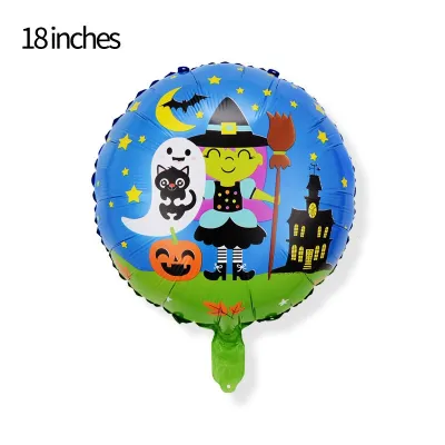 18 Inch Halloween Atmosphere Decoration Skeleton Ghost Theme Party Aluminum Film Ball 50-Bag