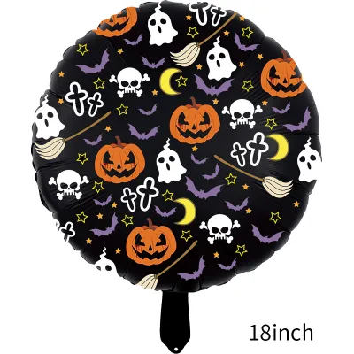 18 Inch Halloween Atmosphere Decoration Skeleton Ghost Theme Party Aluminum Film Ball 50-Bag