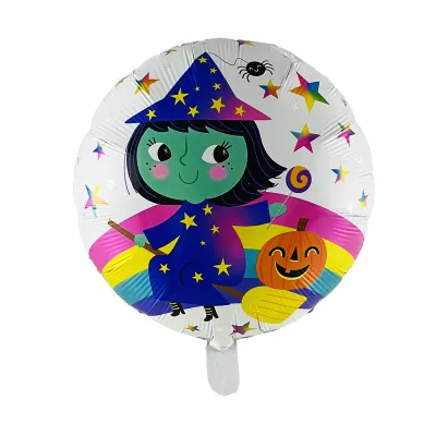 18 Inch Halloween Witch Pumpkin Skull Aluminum Film Balloon Decoration 50-Pack