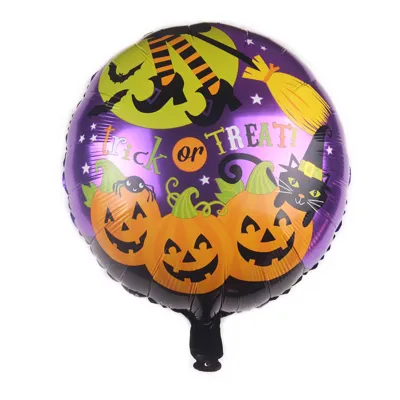 18 Inch Halloween Witch Pumpkin Skull Aluminum Film Balloon Decoration 50-Pack