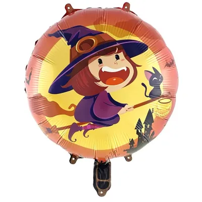 18 Inch Halloween Witch Pumpkin Skull Aluminum Film Balloon Decoration 50-Pack