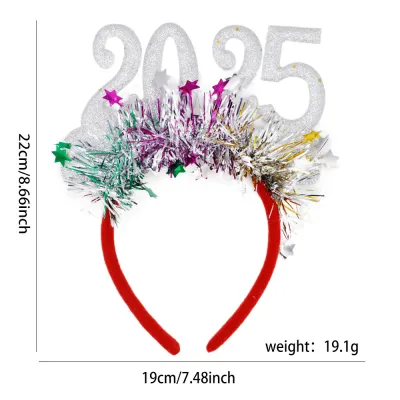 2025 New Year Personality Hair Hoop Party Carnival Mixed Material Instagram Wind Hair Hoop