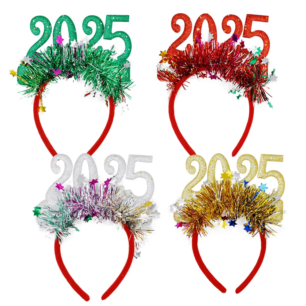 2025 New Year Personality Hair Hoop Party Carnival Mixed Material Instagram Wind Hair Hoop