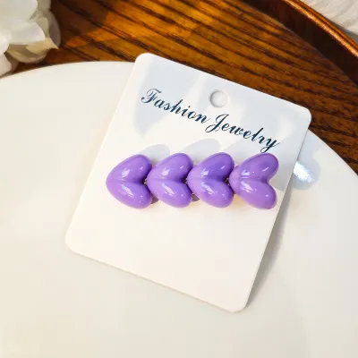 Women Multicolor Ice Flash Heart Hair Clip Duckbill Clip