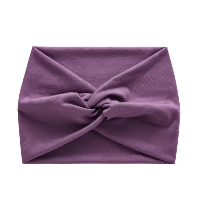 Women Simple Solid Color Elastic Knot Cross Yoga Sports Hair Band
