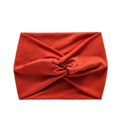 Women Simple Solid Color Elastic Knot Cross Yoga Sports Hair Band