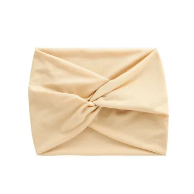 Women Simple Solid Color Elastic Knot Cross Yoga Sports Hair Band