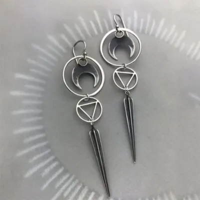 Gothic Halloween Evil Eye Punk Metal Earrings