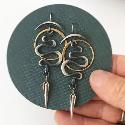 Gothic Halloween Evil Eye Punk Metal Earrings