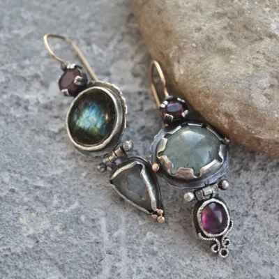 Gothic Halloween Evil Eye Punk Metal Earrings