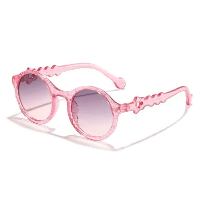 Kids Unisex Fashion Casual Candy Color Sequins Round Frame Sunglasses