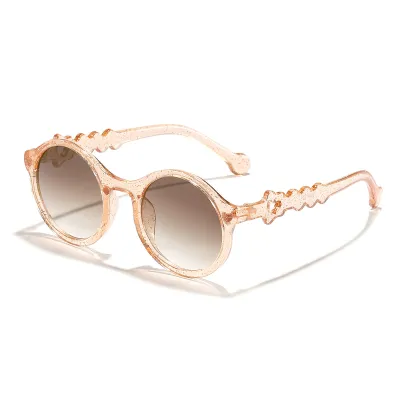 Kids Unisex Fashion Casual Candy Color Sequins Round Frame Sunglasses