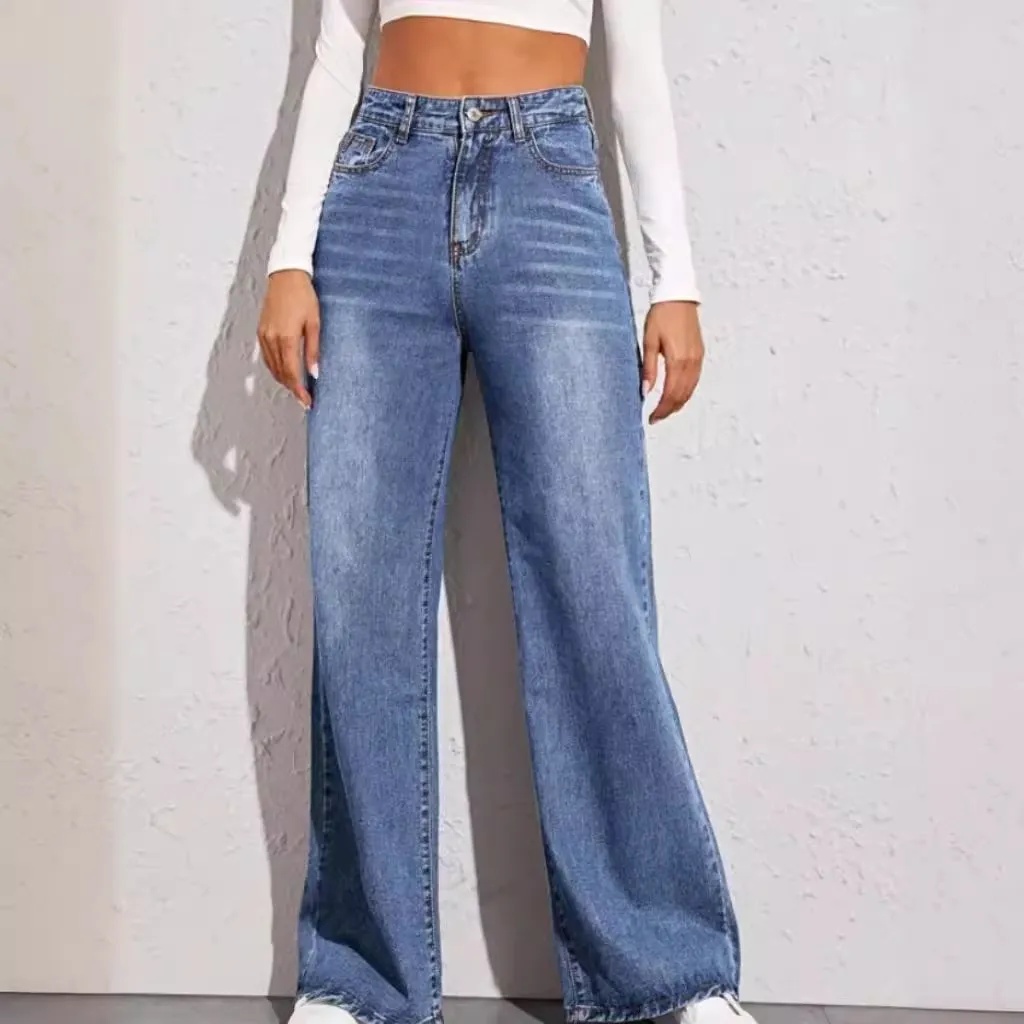 Women's High Waist Loose Wide Leg Jeans Street Hipster Style