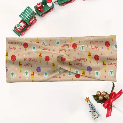 Christmas Cartoon Santa Snowflake Elastic Plaid Hair Band for Unisex