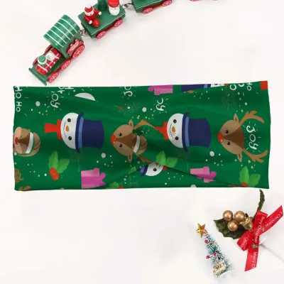 Christmas Cartoon Santa Snowflake Elastic Plaid Hair Band for Unisex