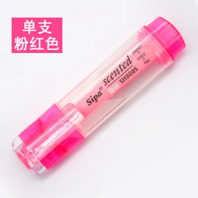 Fruit Scented 7-Color Marker Pen Highlighter Plastic Oblique Head