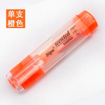 Fruit Scented 7-Color Marker Pen Highlighter Plastic Oblique Head