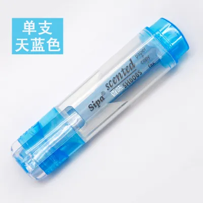 Fruit Scented 7-Color Marker Pen Highlighter Plastic Oblique Head