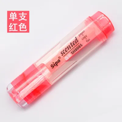 Fruit Scented 7-Color Marker Pen Highlighter Plastic Oblique Head